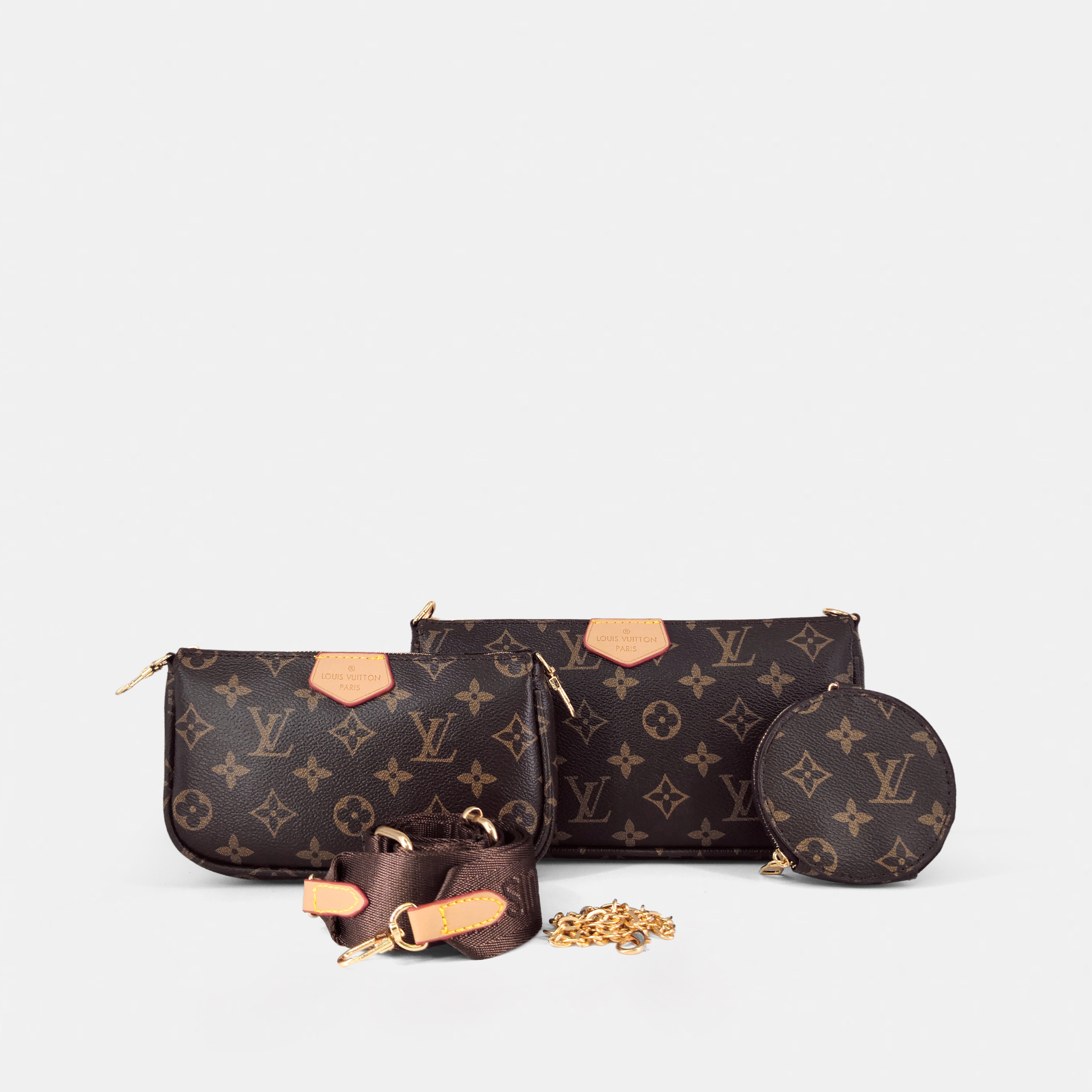 LV-Inspired Monogram Crossbody Bag