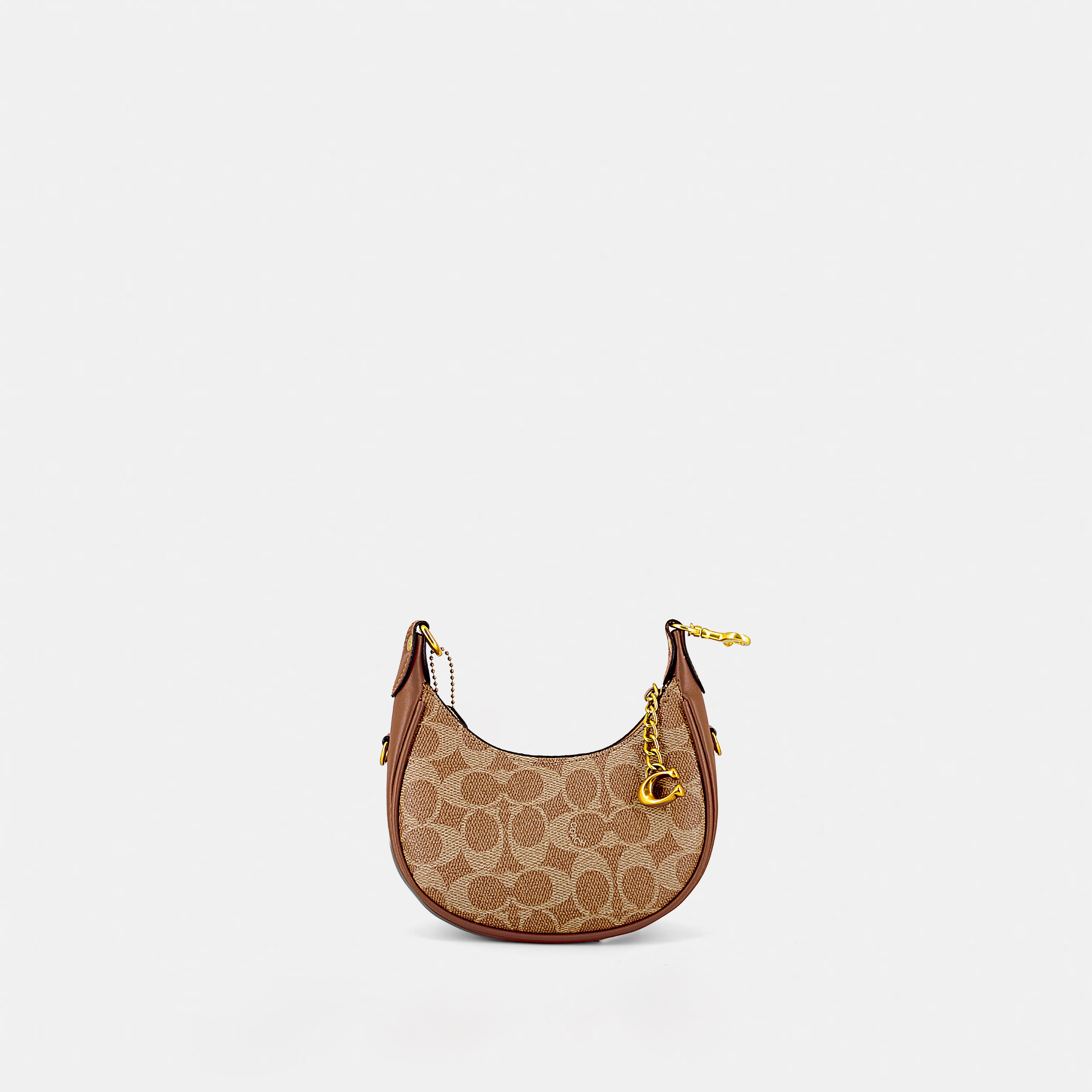 Coach-Inspired Signature Crescent Shoulder Bag