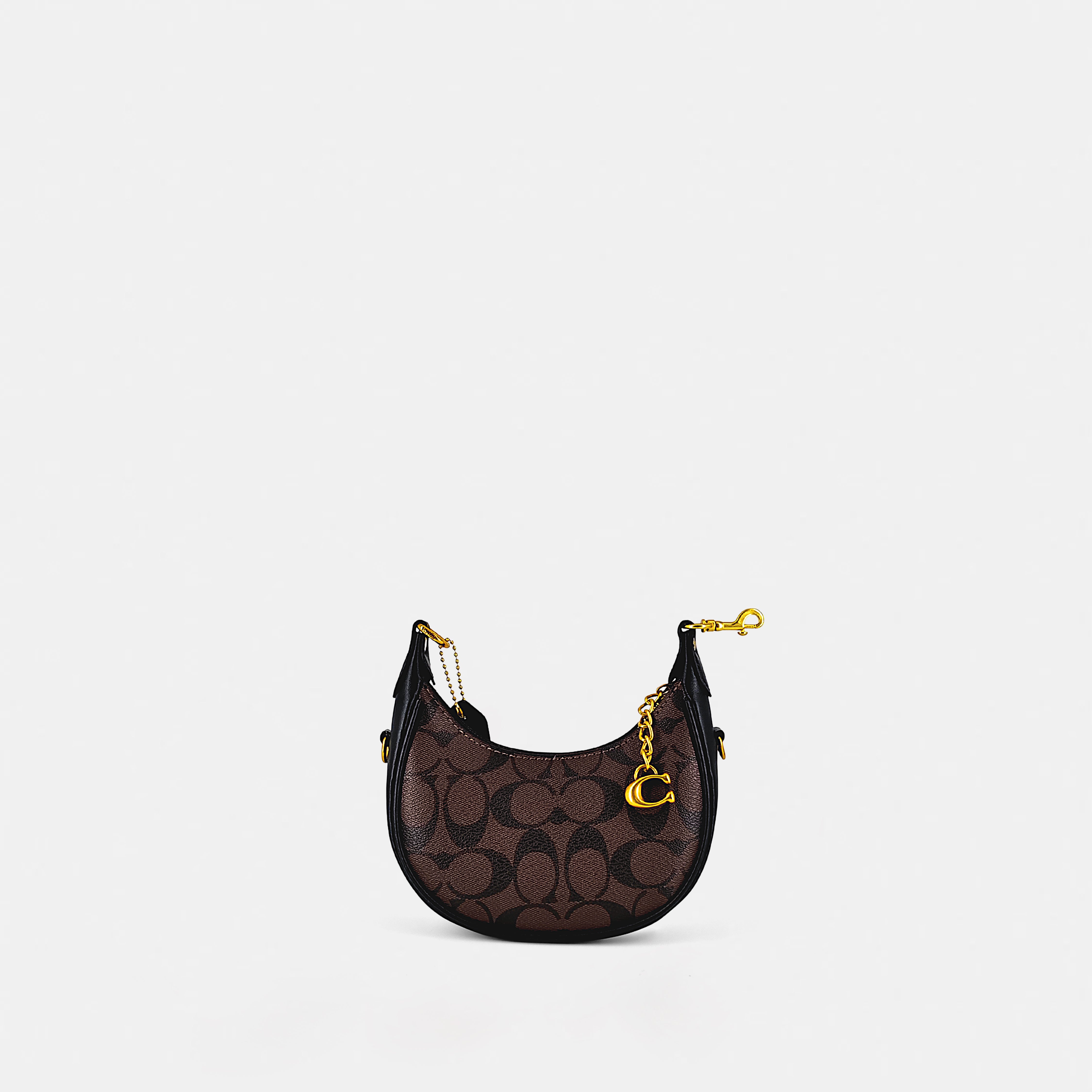Coach-Inspired Signature Crescent Shoulder Bag