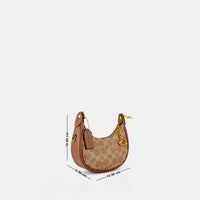 Coach-Inspired Signature Crescent Shoulder Bag