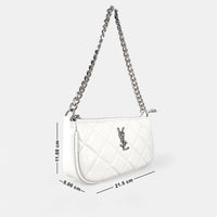 YSL-Inspired White Shoulder & Sling Bag