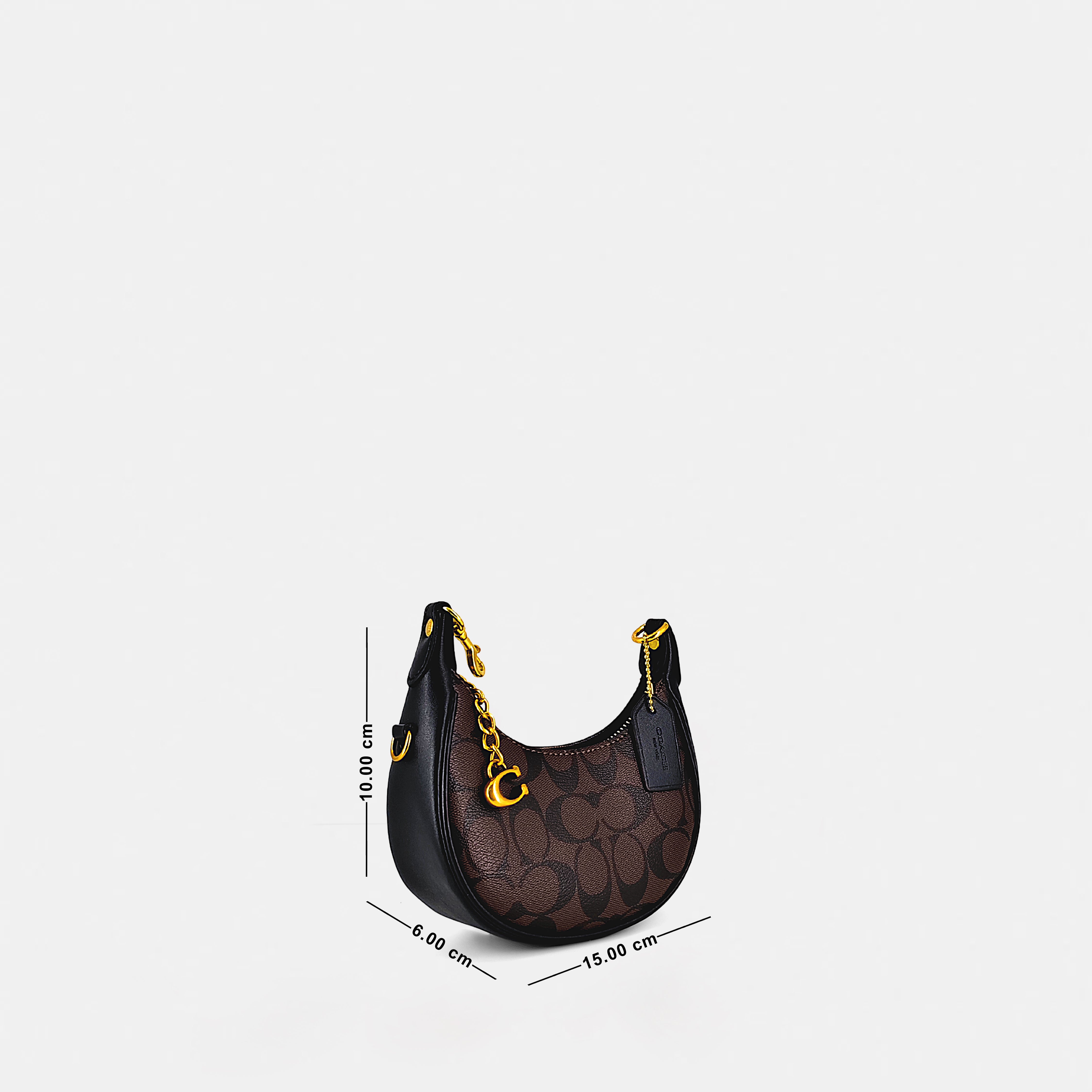 Coach-Inspired Signature Crescent Shoulder Bag