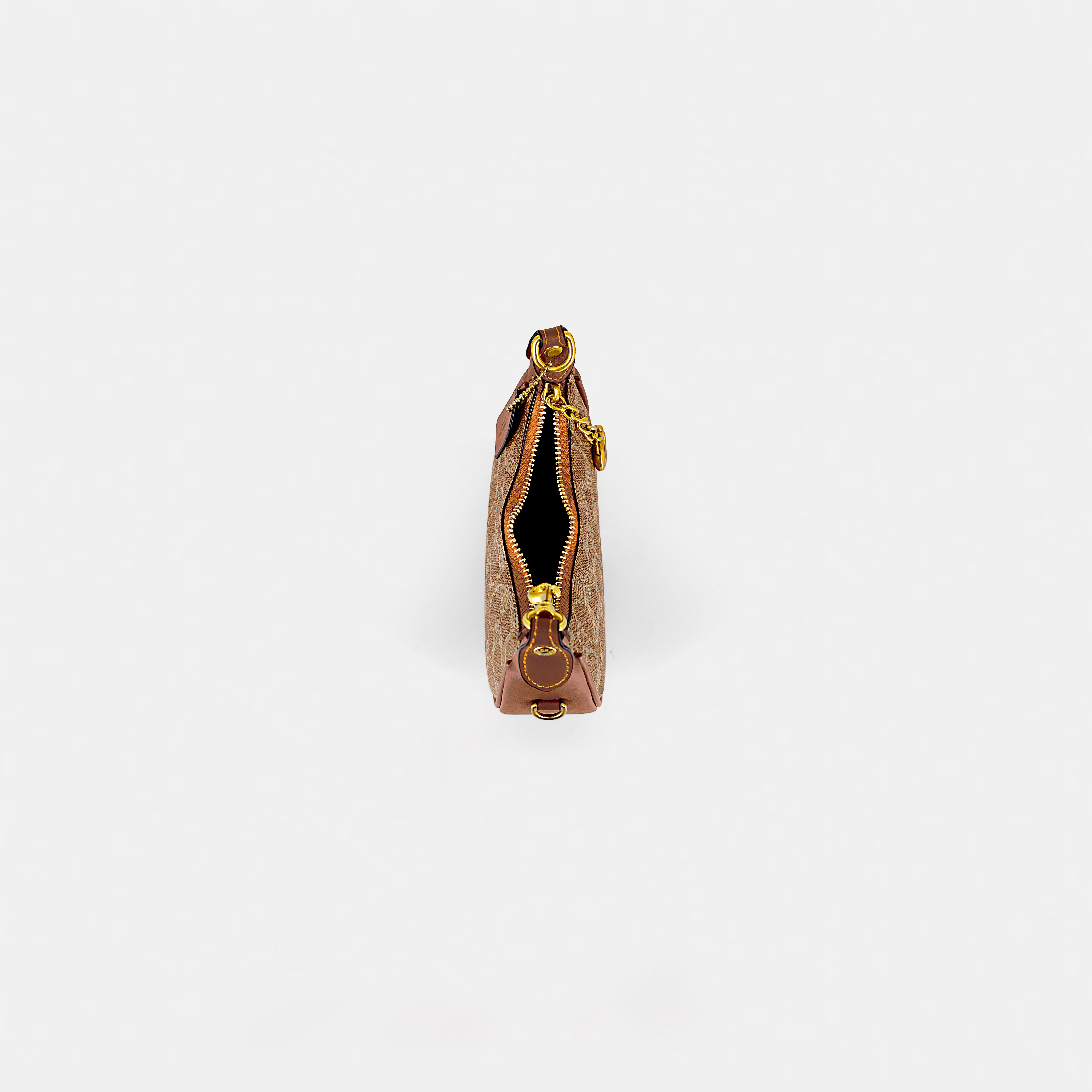 Coach-Inspired Signature Crescent Shoulder Bag